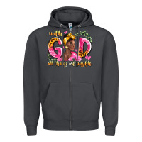 Smoke with god all things are possible black woman Zipper Hoodie - LillyAllenDesigns