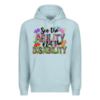 Blue Mist see the ability not the disability nca Premium Hoodie - NancyCooperArtShop
