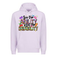 Lilac see the ability not the disability nca Premium Hoodie - NancyCooperArtShop