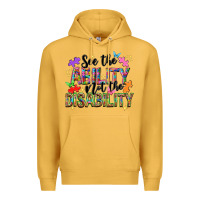 Mustard see the ability not the disability nca Premium Hoodie - NancyCooperArtShop