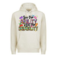 Oatmeal Heather see the ability not the disability nca Premium Hoodie - NancyCooperArtShop