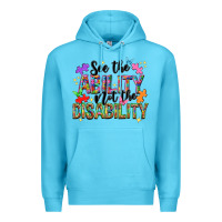 Ocean Blue see the ability not the disability nca Premium Hoodie - NancyCooperArtShop