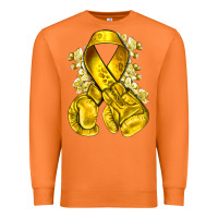 Carrot Childhood Cancer yellow ribbon with boxing gloves Premium Sweatshirt - NancyCooperArtShop