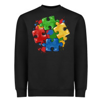Black autism puzzles Heavyweight Sweatshirt - MaliasSmallBusiness