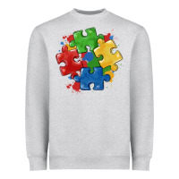 Heather Grey autism puzzles Heavyweight Sweatshirt - MaliasSmallBusiness
