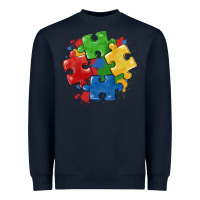 Navy autism puzzles Heavyweight Sweatshirt - MaliasSmallBusiness
