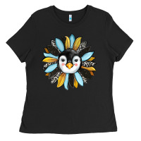 Black penguin sunflower Ladies Tee - RanaPortraitStore