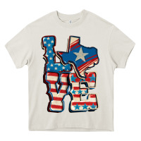 Cream Love Texas  4th of july Heavy Core Tee - CowGirlArtShop