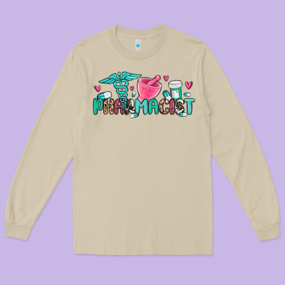 Pharmacist Long Sleeve Tee Designed By Maliassmallbusiness