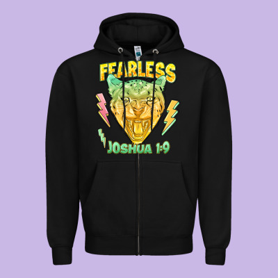 Fearless Joshua 1 9 Cheetah Zipper Hoodie Designed By Lillyallendesigns