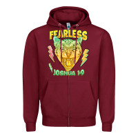 Burgundy fearless joshua 1 9 cheetah Zipper Hoodie - LillyAllenDesigns