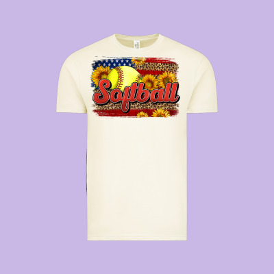 Western American Flag Softball Vintage Tee Designed By Lillyallendesigns