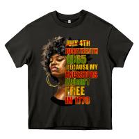 Asphalt juneteenth 1885 because my ancestors weren't free in 1776 black woman Heavy Core Tee - HRA Design Shop