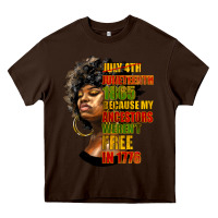 Chocolate Brown juneteenth 1885 because my ancestors weren't free in 1776 black woman Heavy Core Tee - HRA Design Shop