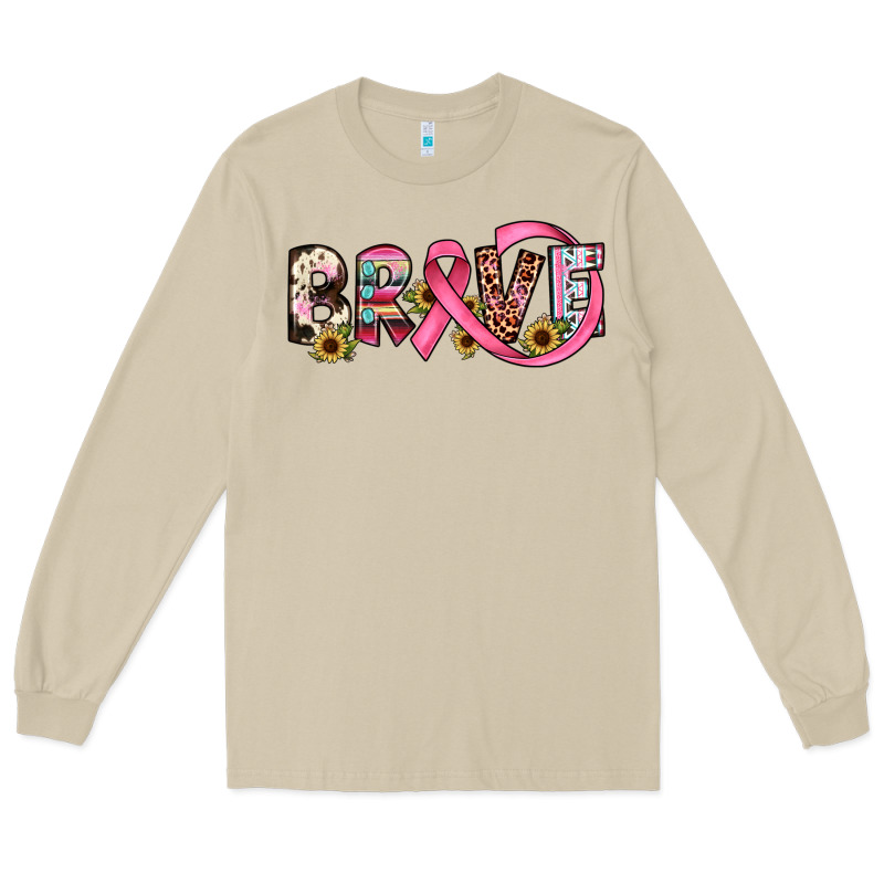 Brave Cancer Awareness Ribbon Long Sleeve Tee by JahusDesignShop | Teevron