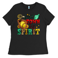 Black small town big spirit softball Ladies Tee - Zillion Design Studio
