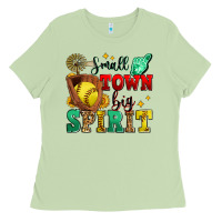 Matcha small town big spirit softball Ladies Tee - Zillion Design Studio