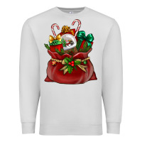 Dove Grey Chrismas Santa claus bag Premium Sweatshirt - NancyCooperArtShop