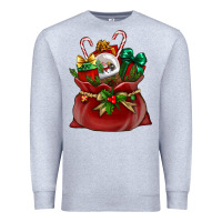 Heather Grey Chrismas Santa claus bag Premium Sweatshirt - NancyCooperArtShop