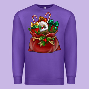 Chrismas Santa Claus Bag Premium Sweatshirt Designed By Nancycooperartshop