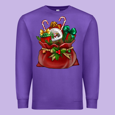 Chrismas Santa Claus Bag Premium Sweatshirt Designed By Nancycooperartshop