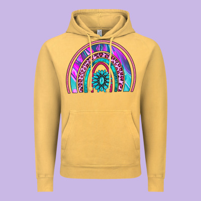Rainbow And Gemstone Vintage Hoodie Designed By Adodesignshop