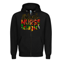 Black black nurse magic Zipper Hoodie - LillyAllenDesigns