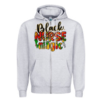 Heather Grey black nurse magic Zipper Hoodie - LillyAllenDesigns