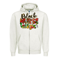 Oatmeal Heather black nurse magic Zipper Hoodie - LillyAllenDesigns