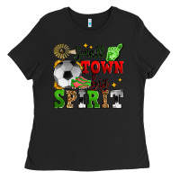 Black small town big spirit soccer Ladies Tee - Zillion Design Studio