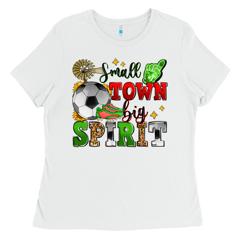 Small Town Big Spirit Soccer Ladies Tee by Zillion Design Studio | Teevron