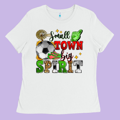 Small Town Big Spirit Soccer Ladies Tee Designed By Zillion Design Studio