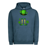 Pigment Midnight Navy Custom name St. Patrick's leprechaun Urban Hoodie - OliviaCreatesArt