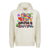 Oatmeal Heather Different is beautiful Premium Hoodie - NancyCooperArtShop