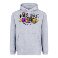 Heather Grey mardi gras mama Heavyweight Hoodie - texasbilliewilder