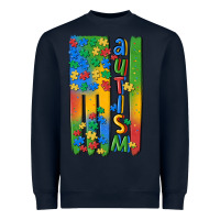 Navy autism american flag Heavyweight Sweatshirt - MaliasSmallBusiness