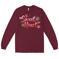 Burgundy sweet heart Long Sleeve Tee - MaliasSmallBusiness
