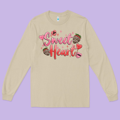 Sweet Heart Long Sleeve Tee Designed By Maliassmallbusiness