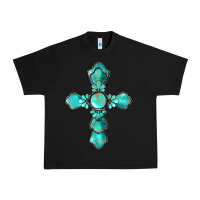 Black western turquoise gemstone cross Urban Heavy Tee - BarkalooDesign