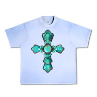 Grape Ice western turquoise gemstone cross Urban Heavy Tee - BarkalooDesign