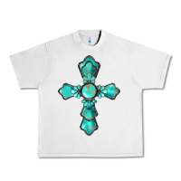 Lunar Rock western turquoise gemstone cross Urban Heavy Tee - BarkalooDesign
