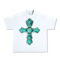 White western turquoise gemstone cross Urban Heavy Tee - BarkalooDesign
