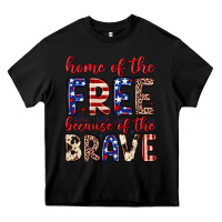 Black Home of the free because of the brave Heavy Core Tee - Neo Western