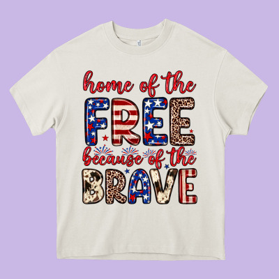 Home Of The Free Because Of The Brave Heavy Core Tee Designed By Neo Western