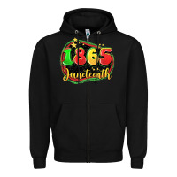 Black 1865 juneteenth Zipper Hoodie - LillyAllenDesigns