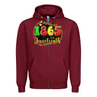 Burgundy 1865 juneteenth Zipper Hoodie - LillyAllenDesigns