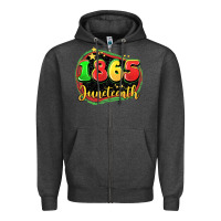 Charcoal Heather 1865 juneteenth Zipper Hoodie - LillyAllenDesigns