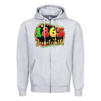 Heather Grey 1865 juneteenth Zipper Hoodie - LillyAllenDesigns