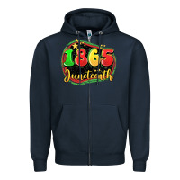 Navy 1865 juneteenth Zipper Hoodie - LillyAllenDesigns