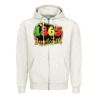 Oatmeal Heather 1865 juneteenth Zipper Hoodie - LillyAllenDesigns